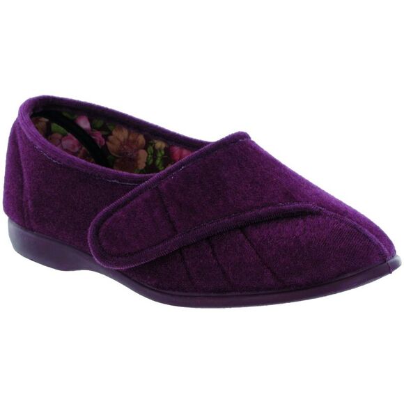 GBS Audrey Womens /Ladies Velcro Indoor House Slipper Shoes /Slippers Sizes 4-11 - Picture 1 of 2